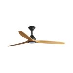 Faro barcelona - alo ventilateur avec lumire noir / bois 33719dc