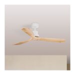 Faro barcelona - ventilateur de plafond sans lumi�re blanc / pin � 132 cm, mod�le lantau dc 33561dc
