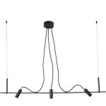 Faro clap linear 3x6w plafonnier d'ext�rieur suspendu noir ip65 3000k