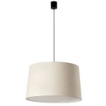 Faro samba simple suspension cylindrique noire mate, lin, 3 ampoules e27