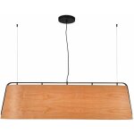 Faro stood - suspension � 5 ampoules au plafond noir et bois de cerisier, e27
