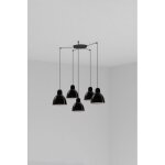 Faro barcelona - faro venice plafonnier suspendu � 5 lumi�res noir brillant