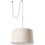 Faro windsor suspension cylindrique noire, lin, avec pince, 3 ampoules e27