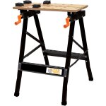 Etabli pliant avec 2 plateaux bois  cartement rglable et indpendant, charge max. 100kg