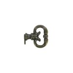 Cime - fausse cl cuisse, zamak bronze, h. 33mm, l. 11mm, m4, 1pice avec visserie.