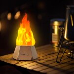 Fausse lampe � feu, bougies sans flamme rechargeables par usb avec flamme vacillante, lumi�re led � 3 ...