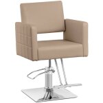 Fauteuil de coiffure ribbleton beige hauteur 49 - 69 cm avec repose - pieds pour 150 kg