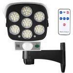 Faux camra avec lumire panneau solaire spot de 77 led avec capteur de mouvement