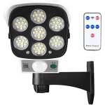 Faux cam�ra avec lumi�re panneau solaire spot de 77 led avec capteur de mouvement