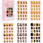 Fei yu - 120 pices de nail art pour enfants, joli ensemble de faux ongles pour enfants