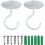 2 pièces crochets de plafond à montage mural blanc, crochets de suspension avec vis et ancres pour suspendre ... 2 pièces crochets de plafond à montage mural blanc, crochets de suspension avec vis et ancres pour suspendre ...