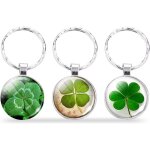 Fei yu - lot de 3 porte - cls trfle  quatre feuilles porte - bonheur pendentif en bois naturel feuille ...