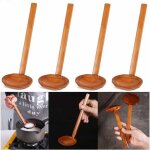 4 pices cuillre en bois de style japonais  long manche cuillre  soupe en bois ramen cuillres  ...