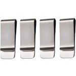 Lot de 4 pinces  billets en acier inoxydable pour portefeuille, porte - cartes de crdit