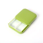 Bote  pilules carre portable  2 compartiments, bote de rangement en plastique anti - poussire scelle, ...