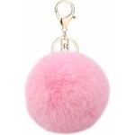 Fei yu - dcoration de porte - cls pendentif sac boule en fausse fourrure (rose)