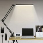 Lampe de bureau led, lampe de bureau d'architecte pliable 14 w avec clip, 10 niveaux de luminosit x ...