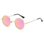 Lunettes de soleil rtro lunettes de soleil  forte protection uv lunettes  monture ronde en mtal lunettes ...