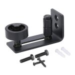 Rail de porte coulissante robuste pour portes de grange, bute en acier au carbone noir 8 en 1, conception ...