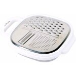 Rpe alimentaire en acier inoxydable, rpe hachoir  lgumes avec rcipient et couvercle pour fromage, ...