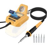 Fer � souder sans fil pour batterie dewalt 18v / 20v, chauffage rapide, station de soudage lcd num�rique ...