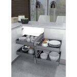 Inoxa - ferrure 839 compact 2 pour meubles d'angle - ikona - reversible - ouverture de 414 mm - anthracite ...