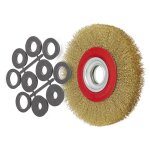 Fervi - brosse circulaire 150 mm avec fils d'acier ondules pour meuleuse d'etabli