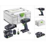 Festool t 18 + 3 basic perceuse - visseuse sans fil 18 v 50 nm brushless + 2x batterie 3, 0 ah + chargeur ...