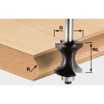 Fraise  moulurer demi - lune hw avec queue de 8mm festool hw s8 d30 / 28 - 491139