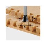 Fraise  queue d'aronde acier carbure hw s8 d20 / 17 / 15 - 490996 - festool