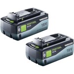 Festool kit de batterie 2x bp 18 li 8, 0 hp - asi batterie 18 v 8, 0 ah ( 2x 577323 ) 8000 mah li - ion ...