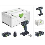 Festool txs 18 - basic perceuse - visseuse sans fil 18 v 40 nm brushless + 1x batterie 3, 0 ah + systainer ...