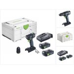 Festool - txs 18 - basic perceuse - visseuse sans fil 18 v 40 nm brushless + 2x batterie 3, 0 ah + chargeur ...