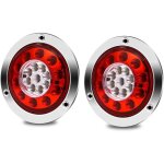 Feu arrire de camion, rond 19 led arrt de frein de remorque tournez les feux arrire 2 pices tanche ...