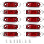 Feux lat�raux led �tanches pour camion, 10 pi�ces, rouge, r�sistants � la poussi�re