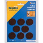 Feutre adh�sif rond marron 27 mm - 8 unit�s