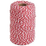 Ficelle de chanvre rouge et blanche, ruban de ficelle de coton de 100 m�tres pour la p�tisserie, la d�coupe ...