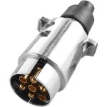 Fiche remorque 7 broches m�le �tanche en m�tal 12v pour attelage caravanes et connexion