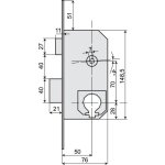 Fichet - serrure mortaiser bec de cane p�ne demi tour t�ti�re 25mm 75700070