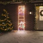 Vidaxl - figurine père noël sur échelle pliable avec 552 led 50x200 cm Vidaxl - figurine père noël sur échelle pliable avec 552 led 50x200 cm