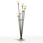 Fijalo - lampadaire 50x50x175 marbre blanc / cristal / métal doré / noir Fijalo - lampadaire 50x50x175 marbre blanc / cristal / métal doré / noir