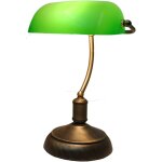 Fijalo - lampe de table style banquier avec abat - jour en verre vert