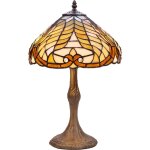 Fijalo - lampe de table tiffany avec base ondul�e s�rie queen d - 20cm