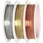 Aougo - fil de bijoux, fil de cuivre mtallique 0, 3 mm, ensemble de fil bijoux en fil de perles, or, ...