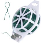 Fil de fleuriste vert, fil de fer fleuriste de calibre 22 avec coupe - gorge pour les liens de jardin, ...
