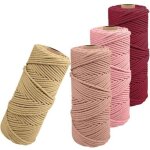 Fil macram� 2mm, 4pcs corde macram� ficelle naturelle fil macrame coton cordon bricolage cordelettes ...