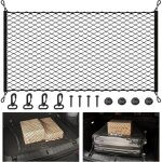 Filet de coffre de voiture, filet de rangement pour coffre de voiture avec 4 crochets, bagages fixe en ...