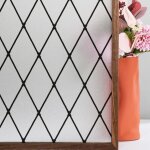 Film d�poli pour vitre � treillis noir, film de vitrage d�poli r�positionnable, film intimit� �lectrostatique ...