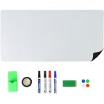 Film pour tableau blanc relaxdays, 50 x 100 cm, 4 feutres, 6 aimants, bo�te � feutres, tableau magn�tique, ...