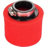 Filtre � air de 45 mm - double mousse de nettoyage - rouge - bouche droite - remplacement pour moto tout ...